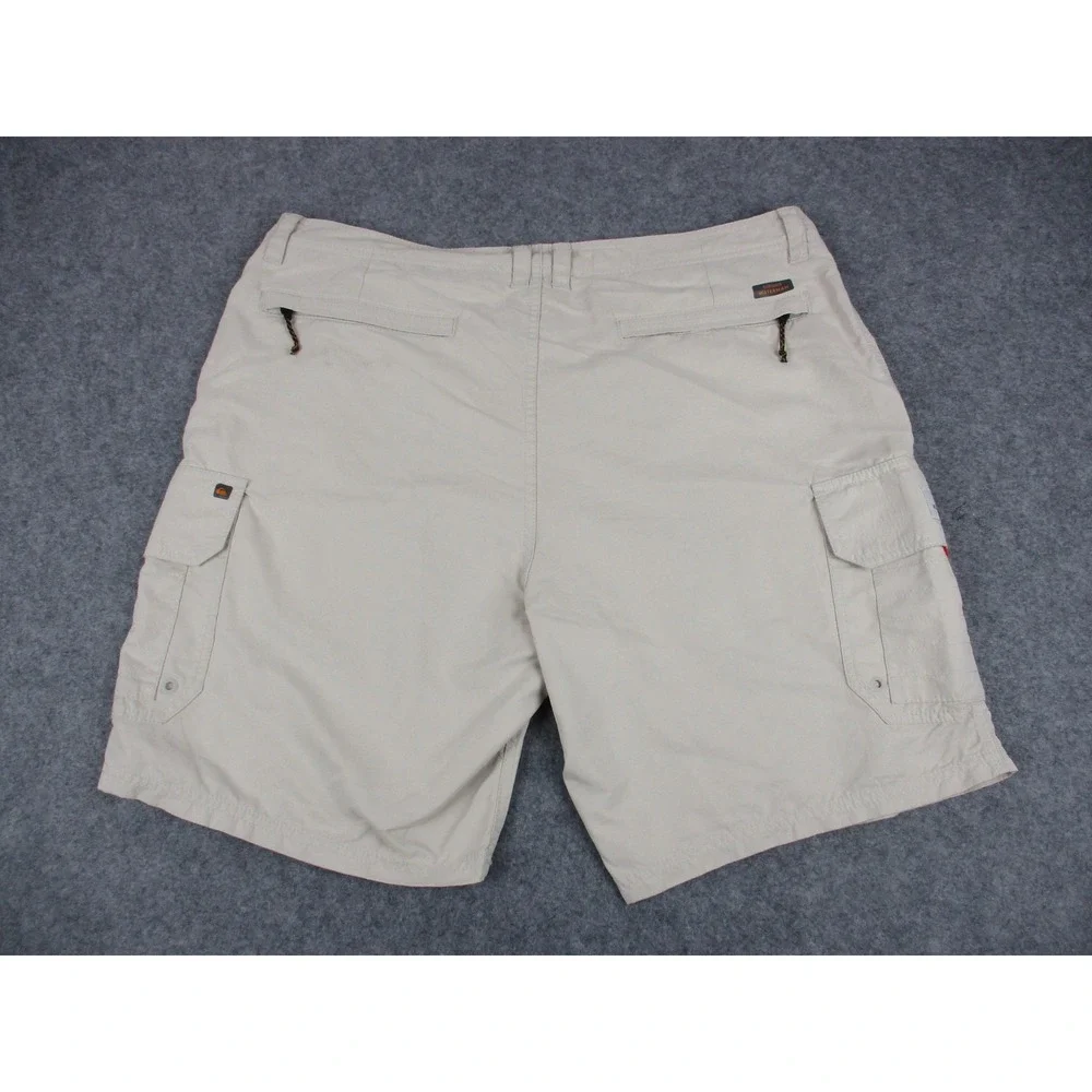 Quiksilver Shorts Mens 38 Beige Cargo Waterman Outdoor Zip Pockets 8
